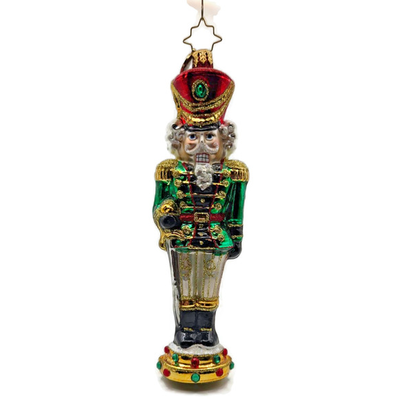 Christopher Radko Attention Tall Nutcracker Soldier Christmas Tree Ornament - Picture 1 of 14